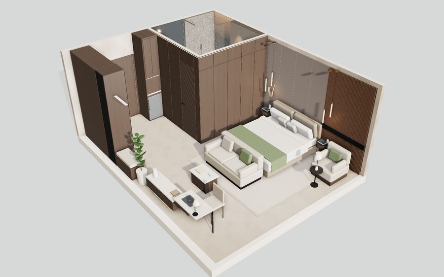 Model 3D tipe Suite Lounge